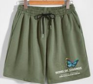 Guys Letter Butterfly Graphic Drawstring Shorts