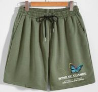 Guys Letter Butterfly Graphic Drawstring Shorts