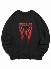 Guys Letter Butterfly Graphic Sweatshirt