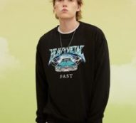 Guys Letter Car Graphic Sweatshirt