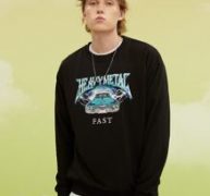 Guys Letter Car Graphic Sweatshirt