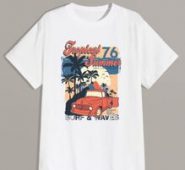 Guys Letter Car & Tropical Graphic Tee