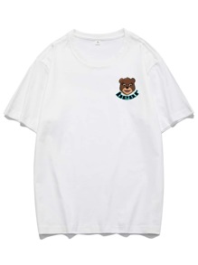 Guys Letter Cartoon Bear Graphic Tee