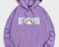 Guys Letter Cartoon Graphic Kangaroo Pocket Drawstring Hoodie