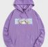 Guys Letter Cartoon Graphic Kangaroo Pocket Drawstring Hoodie