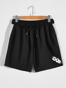 Guys Letter Colorblock Shorts