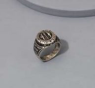 Guys Letter Detail Ring