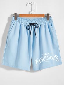 Guys Letter Drawstring Shorts