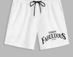 Guys Letter Drawstring Shorts
