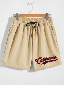 Guys Letter Drawstring Shorts