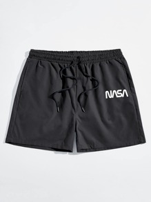 Guys Letter Drawstring Shorts