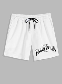 Guys Letter Drawstring Shorts