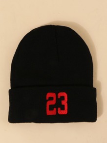 Guys Letter Embroidery Knit Beanie