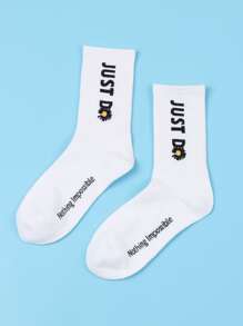 Guys Letter Graphic Crew Socks