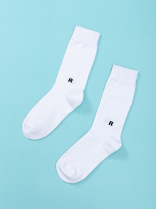 Guys Letter Graphic Crew Socks