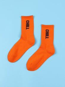 Guys Letter Graphic Crew Socks