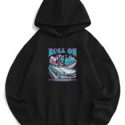 Guys Letter Graphic Drawstring Hoodie