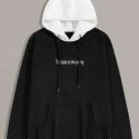 Guys Letter Graphic Drawstring Hoodie