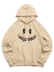 Guys Letter Graphic Drawstring Hoodie