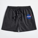 Guys Letter Graphic Drawstring Shorts