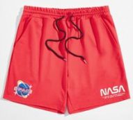 Guys Letter Graphic Drawstring Shorts 6”