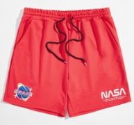 Guys Letter Graphic Drawstring Shorts 6”