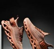 Guys Letter Graphic Lace Up Decor Knit Chunky Sneakers