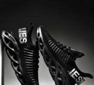 Guys Letter Graphic Lace Up Decor Knit Chunky Sneakers