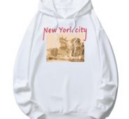Guys Letter Graphic Print Drawstring Hoodie