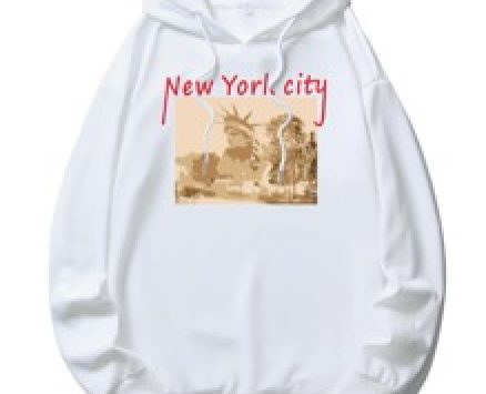 Guys Letter Graphic Print Drawstring Hoodie