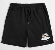 Guys Letter Graphic Shorts