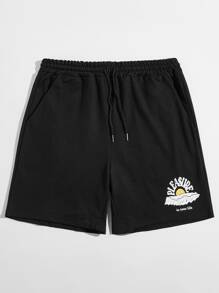 Guys Letter Graphic Shorts