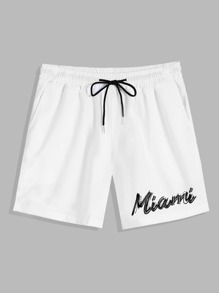 Guys Letter Graphic Shorts