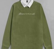 Guys Letter Graphic Stand Collar Sweatshirt