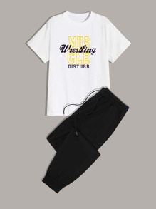 Guys Letter Graphic Tee & Sweatpants