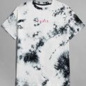 Guys Letter Graphic Tie Dye Tee