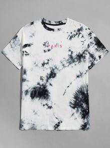 Guys Letter Graphic Tie Dye Tee