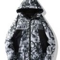 Guys Letter Graphic Zip Up Hooded Jacket