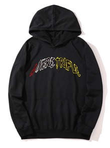 Guys Letter Kangaroo Pocket Hoodie