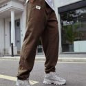 Guys Letter Patched Corduroy Pants