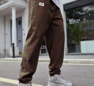 Guys Letter Patched Corduroy Pants
