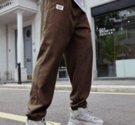 Guys Letter Patched Corduroy Pants
