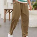 Guys Letter Patched Drawstring Waist Pocket Pants