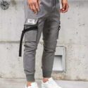 Guys Letter Patched Flap Pocket Pants