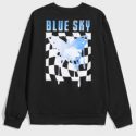 Guys Letter Plaid Butterfly Graphic Sweatshirt