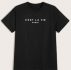 Guys Letter Print Black Tee