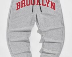 Guys Letter Print Drawstring Sweatpants