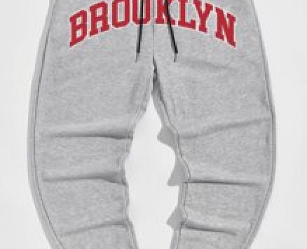 Guys Letter Print Drawstring Sweatpants