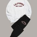 Guys Letter Print Sweatshirt & Drawstring Sweatpants