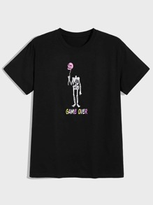 Guys Letter Skeleton Graphic Tee